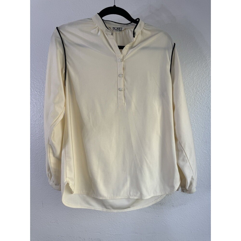 Koret of California Vintage Long Sleeve Half Button Up Off White Color